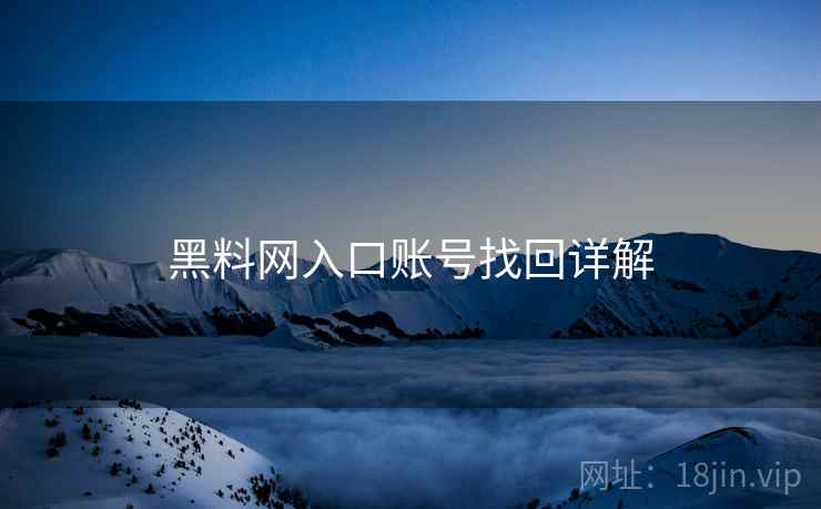 黑料网入口账号找回详解