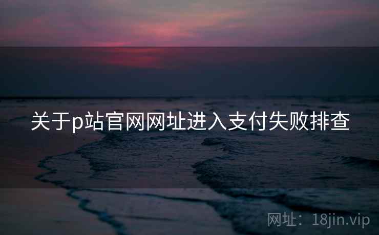 关于p站官网网址进入支付失败排查
