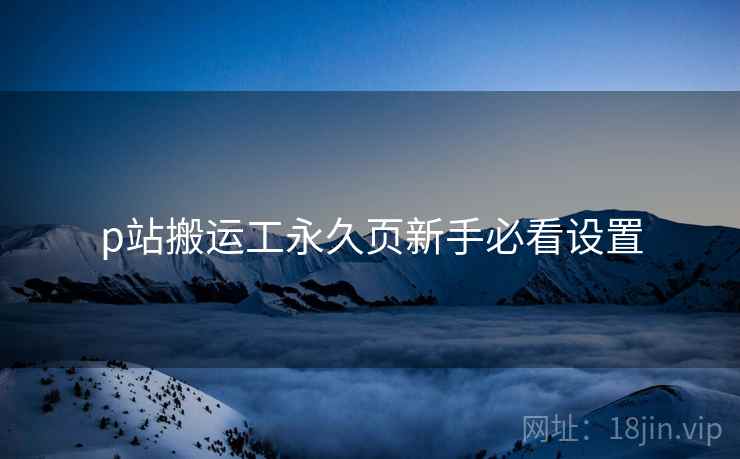 p站搬运工永久页新手必看设置
