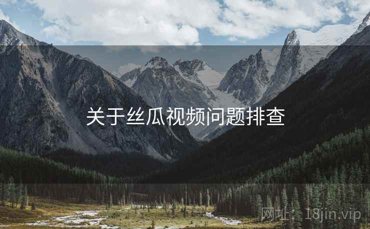 关于丝瓜视频问题排查