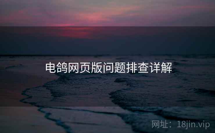电鸽网页版问题排查详解